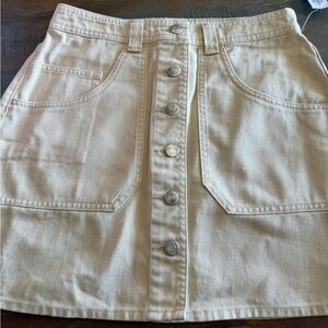 Old Navy Cream Button-Front Mini Skirt